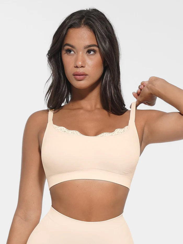Sömlös bralette med rund urringning och slät rygg