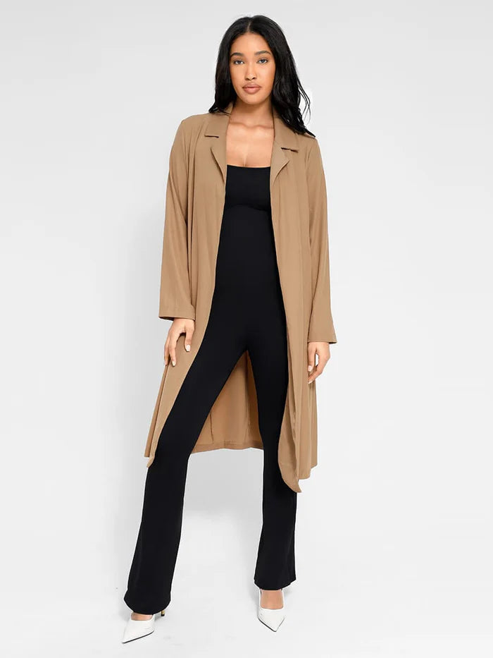 Skulpterande Jumpsuit med Fyrkantig Halsringning och U-Back