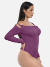 Glansig shapewear-body med inbyggd bh och string
