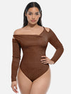 Glansig shapewear-body med inbyggd bh och string