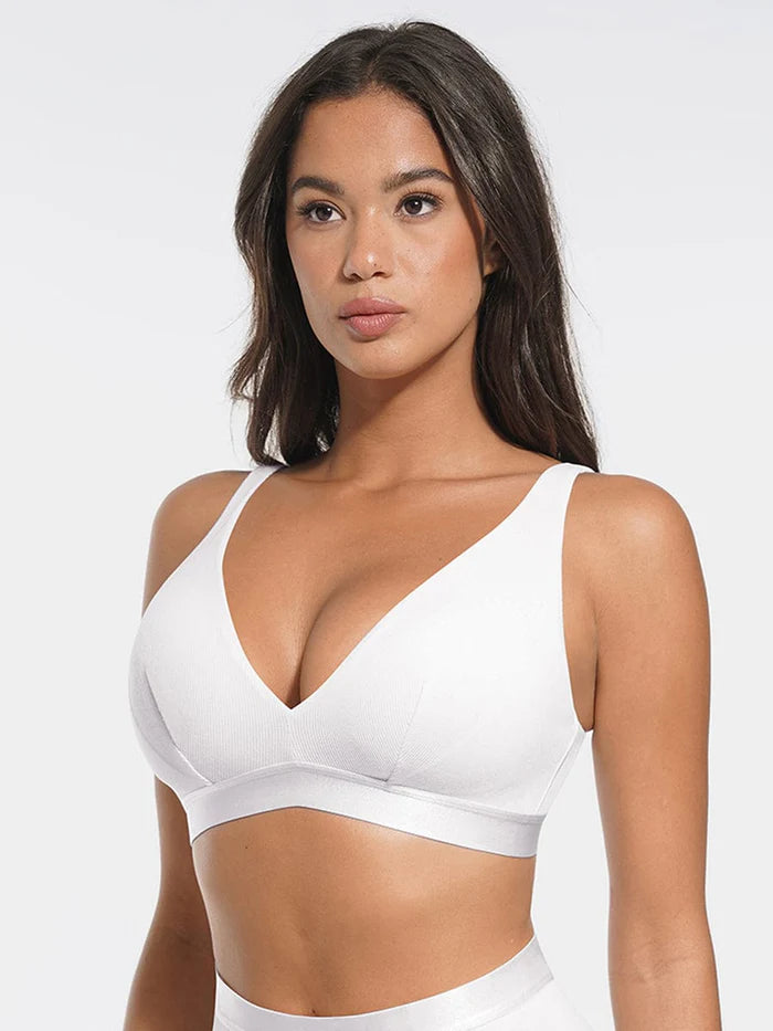 Komfortabel V-ringad modal bralette med inlägg