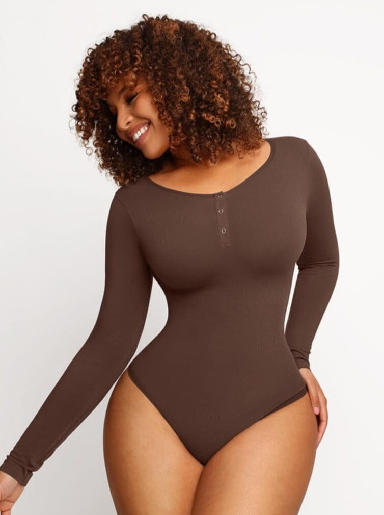 Långärmad Thong Bodysuit