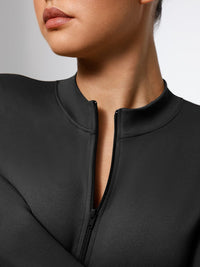 Shaping-body med lång ärm, dragkedja och string